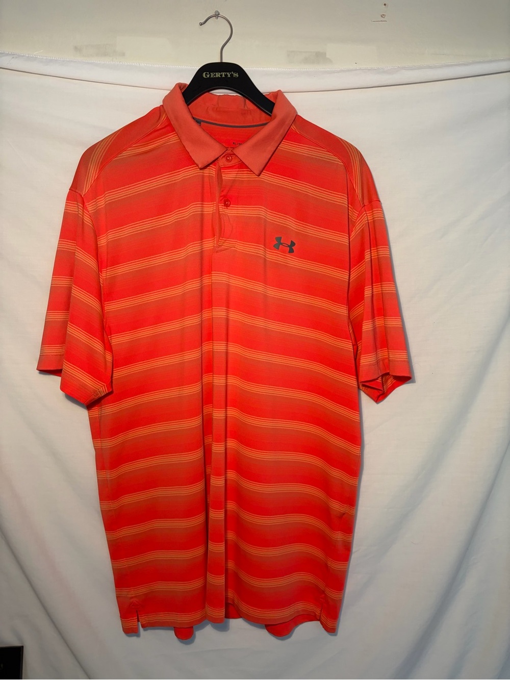 Under Armour Men’s Orange Striped Polo Shirt size XL